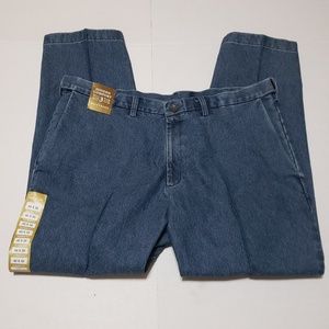 NWT Haggar Mens Premium Stretch Denim 40 x 30 Blue